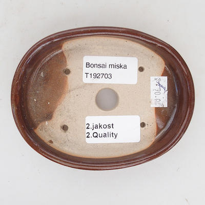 Keramik Bonsaischale 12 x 9 x 2,5 cm, Farbe braun - 2. Wahl - 3