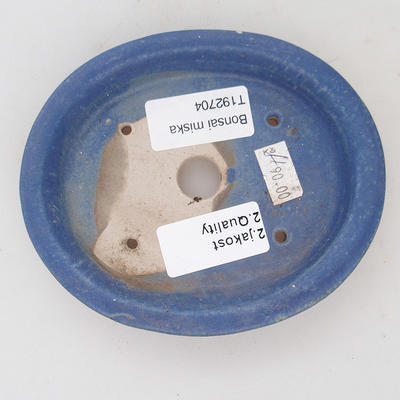 Keramik Bonsaischale 12,5 x 10,5 x 2,5 cm, Farbe blau - 2. Wahl - 3