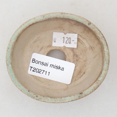 Keramische Bonsai-Schale 7,5 x 6,5 x 3,5 cm, Farbe grün - 3