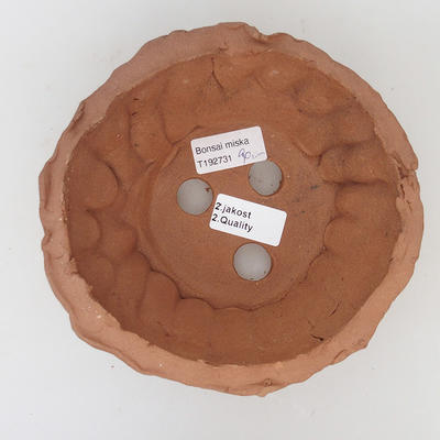 Keramik Bonsaischale 17 x 17 x 4,5 cm, Farbe braun - 2. Wahl - 3