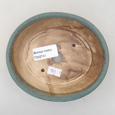 Keramische Bonsai-Schale 14 x 12 x 3,5 cm, Farbe grün - 3