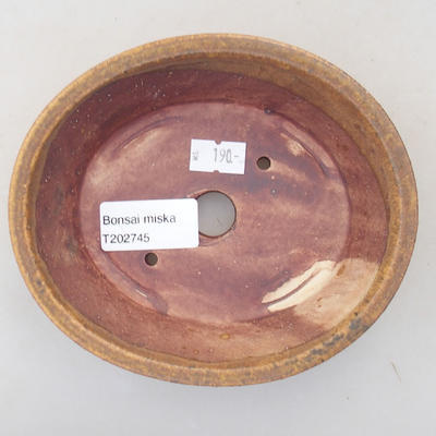 Keramische Bonsai-Schale 14 x 12 x 3,5 cm, Farbe braun - 3