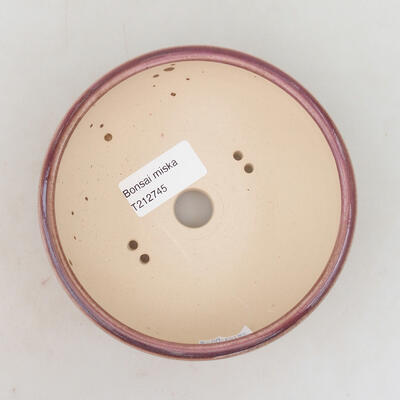 Bonsaischale aus Keramik 12 x 12 x 5,5 cm, Farbe rosa - 3