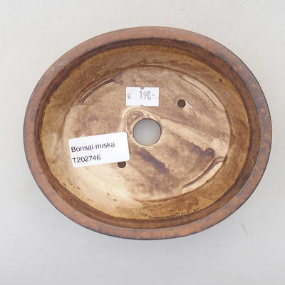 Keramische Bonsai-Schale 14 x 12 x 3,5 cm, braune Farbe - 3