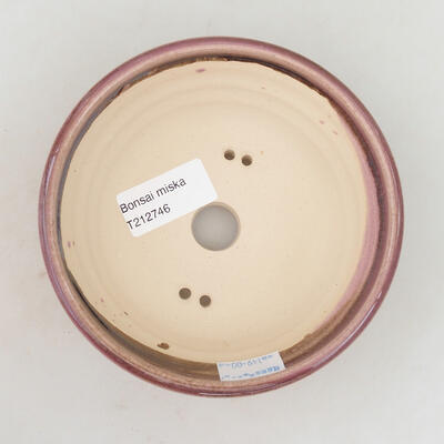 Bonsaischale aus Keramik 12,5 x 12,5 x 5,5 cm, Farbe Rosa - 3