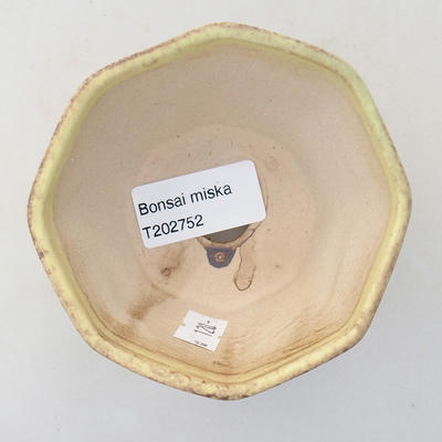 Keramische Bonsai-Schale 8,5 x 8,5 x 5,5 cm, gelbe Farbe - 3