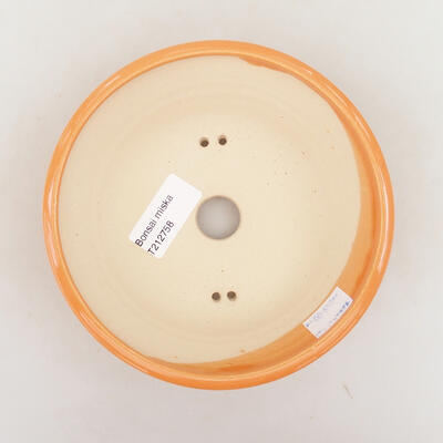 Bonsaischale aus Keramik 15 x 15 x 6 cm, Farbe orange - 3