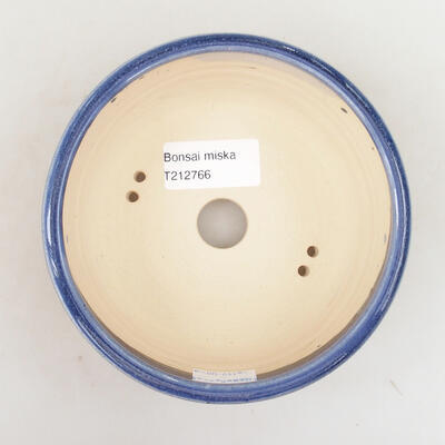 Bonsaischale aus Keramik 13 x 13 x 6 cm, Farbe blau - 3