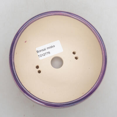 Bonsaischale aus Keramik 12,5 x 12,5 x 5,5 cm, Farbe lila - 3