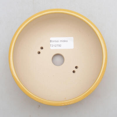 Bonsaischale aus Keramik 14 x 14 x 6 cm, Farbe gelb - 3