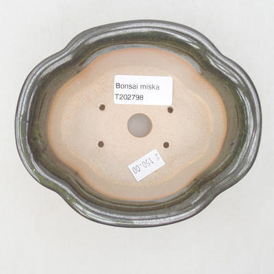 Keramische Bonsai-Schale 13,5 x 11,5 x 6 cm, Farbe grün - 3