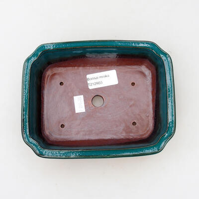 Bonsaischale aus Keramik 17,5 x 13,5 x 5,5 cm, Farbe grün - 3