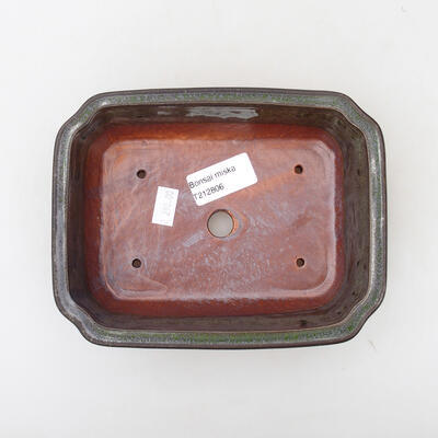 Bonsaischale aus Keramik 17,5 x 13,5 x 5,5 cm, grün-metallische Farbe - 3