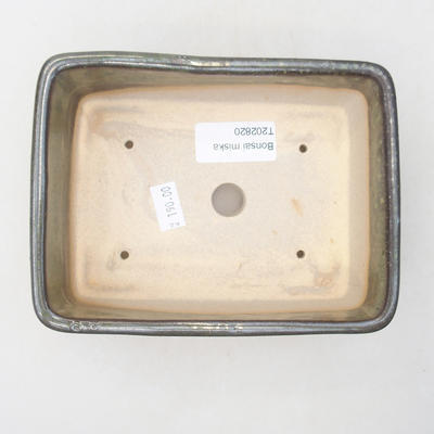 Keramische Bonsai-Schale 15 x 11,5 x 5,5 cm, Farbe grau-grün - 3