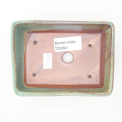 Keramische Bonsai-Schale 12,5 x 9,5 x 3,5 cm, Farbe braun-grün - 3