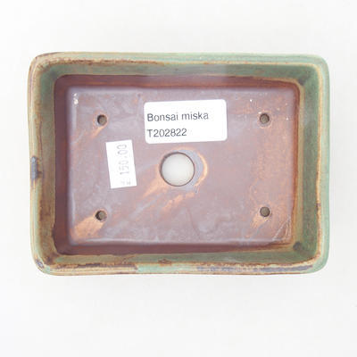 Keramische Bonsai-Schale 12,5 x 9,5 x 3,5 cm, Farbe braun-grün - 3