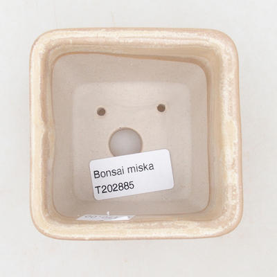 Keramische Bonsai-Schale 8,8 x 8,5 x 5 cm, beige Farbe - 3