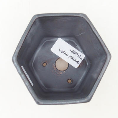 Keramische Bonsai-Schale 9,5 x 8,5 x 8 cm, Farbe schwarz - 3