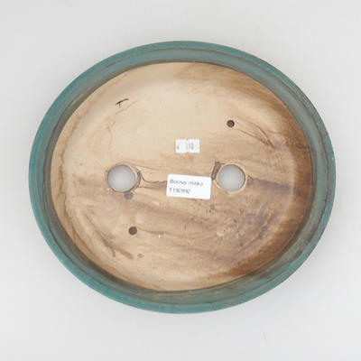 Keramik Bonsaischale 24 x 21 x 5 cm, braun-grüne Farbe - 3