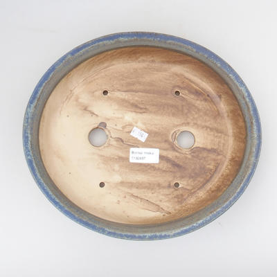Keramik Bonsaischale 29 x 25 x 6 cm, Farbe blau - 3