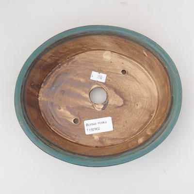 Keramik-Bonsaischale 21,5 x 18 x 5 cm, grünbraune Farbe - 3