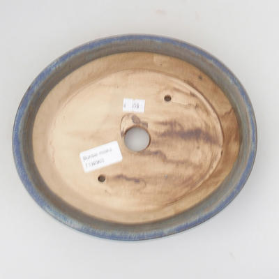 Keramik Bonsaischale 21,5 x 18 x 5 cm, blau-braune Farbe - 3