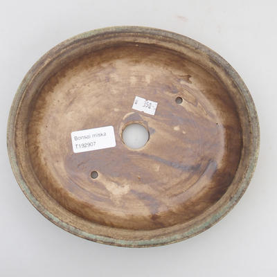 Keramik-Bonsaischale 20,5 x 18 x 4,5 cm, braun-grüne Farbe - 3