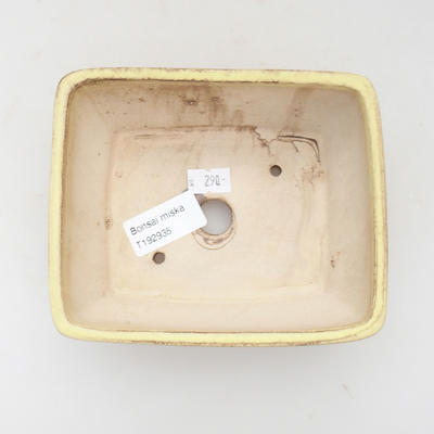 Keramik Bonsai Schüssel 15 x 12 x 5 cm, gelbe Farbe - 3