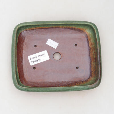 Bonsaischale aus Keramik 16,5 x 13 x 4 cm, Farbe grün-braun - 3