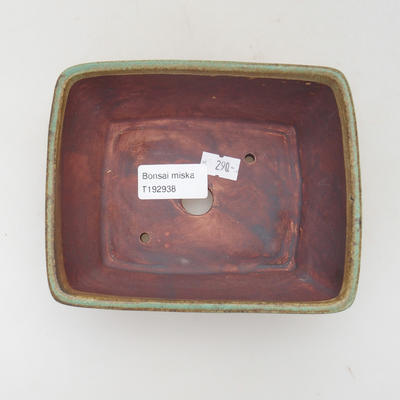Keramik Bonsai Schüssel 15 x 12 x 5 cm, grün-braune Farbe - 3