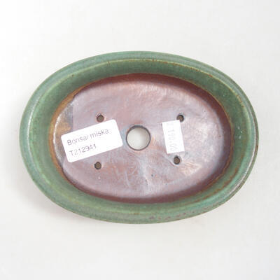 Bonsaischale aus Keramik 14,5 x 10 x 4 cm, Farbe grün-braun - 3