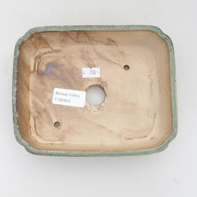 Keramik-Bonsaischale 17,5 x 14 x 5 cm, grünbraune Farbe - 3