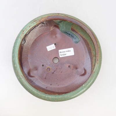 Bonsaischale aus Keramik 19 x 19 x 7 cm, Farbe grün - 3