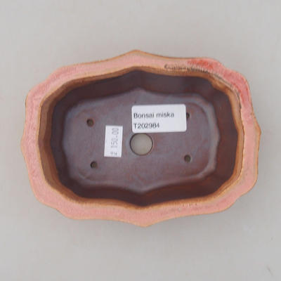 Keramik Bonsai Schüssel 14 x 10 x 4,5 cm, Farbe rosa - 3