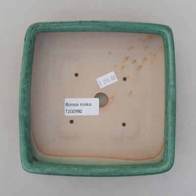 Keramische Bonsai-Schale 15 x 15 x 5,5 cm, Farbe grün - 3