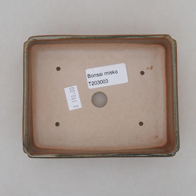 Keramik Bonsai Schüssel 13 x 10 x 4 cm, Farbe grün - 3