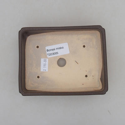 Keramik Bonsai Schüssel 13 x 10 x 4 cm, braune Farbe - 3