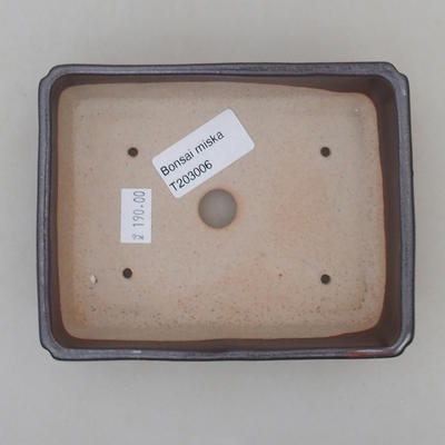 Keramik Bonsai Schüssel 13 x 10 x 4 cm, braune Farbe - 3