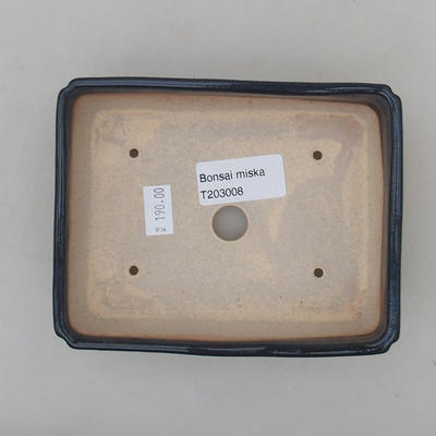 Keramische Bonsai-Schale 13 x 10 x 4 cm, Farbe blau - 3