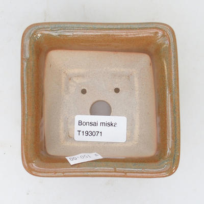 Keramik Bonsai Schüssel 10 x 10 x 6 cm, grau-orange Farbe - 3