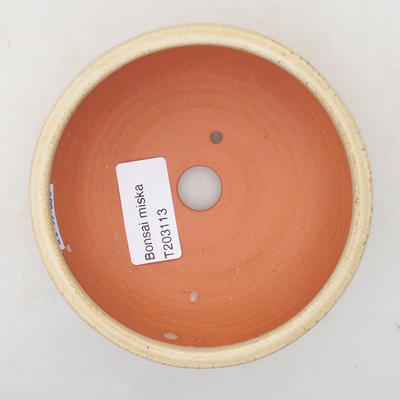 Keramik Bonsai Schüssel 10 x 10 x 5 cm, beige Farbe - 3