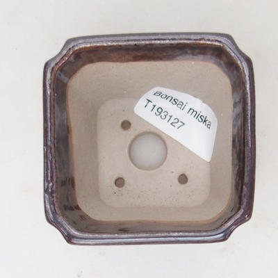 Keramik Bonsai Schüssel 6,5 x 6,5 x 5,5 cm, braune Farbe - 3
