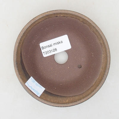 Keramische Bonsai-Schale 11 x 11 x 3,5 cm, braune Farbe - 3