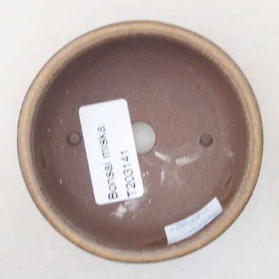 Keramik Bonsai Schüssel 8 x 8 x 3 cm, Farbe braun - 3