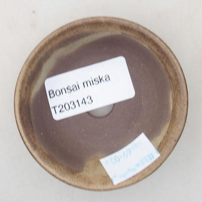 Keramik Bonsai Schüssel 7 x 7 x 2 cm, Farbe braun - 3