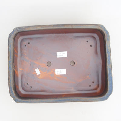 Bonsaischale aus Keramik 33 x 25,5 x 8 cm, Farbe braun-blau - 2. Wahl - 3