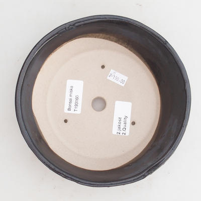 Keramik Bonsaischale 18 x 18 x 5,5 cm, Farbe schwarz - 2. Wahl - 3