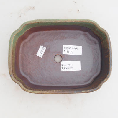 Keramik Bonsaischale 18 x 13,5 x 5 cm, braun-grüne Farbe - 2. Wahl - 3