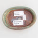 Keramik Bonsaischale 12 x 8,5 x 3 cm, braun-grüne Farbe - 2. Wahl - 3/4