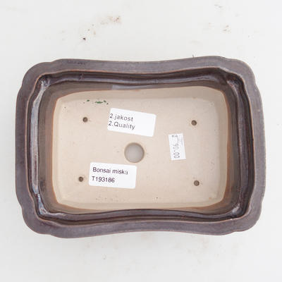 Keramik Bonsaischale 17 x 13 x 6 cm, Farbe braun - 2. Wahl - 3